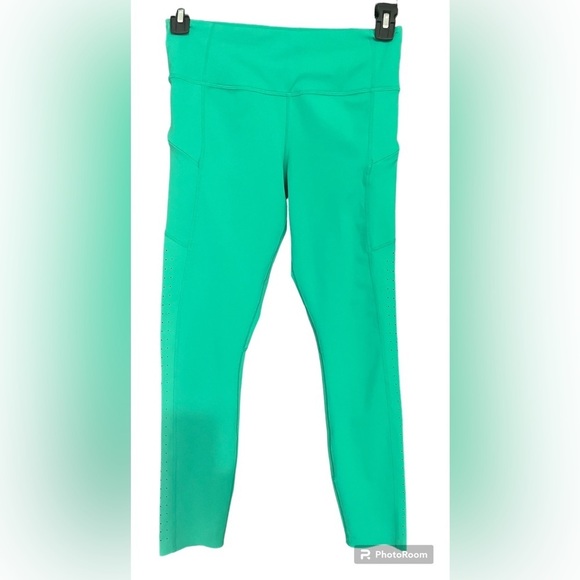 Athleta Pants - Athleta neon green full length leggings size Small W14 L33 I25